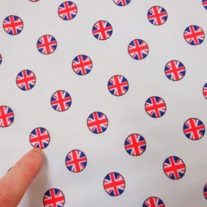 Polyester Cotton Fabric The Jack Rounds Flag Print