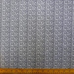 Cotton Fabric Abstract Clover Lace Black On White