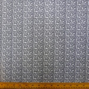 Cotton Fabric Abstract Clover Lace Black On White