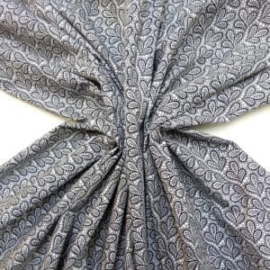 Cotton Fabric Abstract Clover Lace Black On White