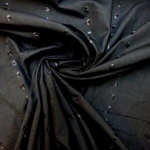 Broderie Anglais Fabric Double Bordered Cosmopolitan Black