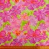 T-Shirting Fabric Floral Orchid Frenzy Lime Pink