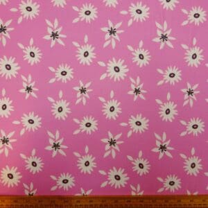 T-Shirting Jersey Fabric Floral Rock Water Snowdrops Pink/White