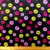 Fleece Fabric Soft Huggable Pucker Them Lips Black