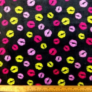 Fleece Fabric Soft Huggable Pucker Them Lips Black