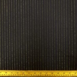 Suiting Fabric Pin Stripe Black Gold