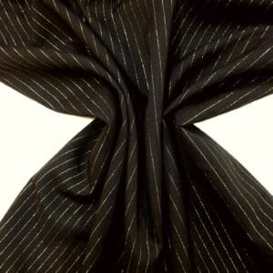 Suiting Fabric Pin Stripe Black Gold