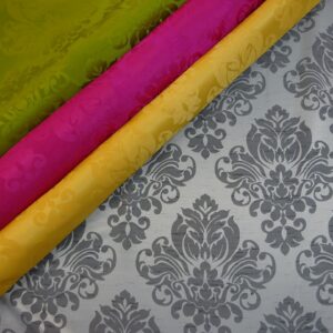 Curtain Fabric Satin Finish Georgian Fleur De Lys