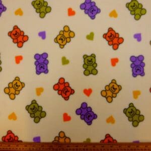 Polar Fleece Fabric Gummy Bears Cream