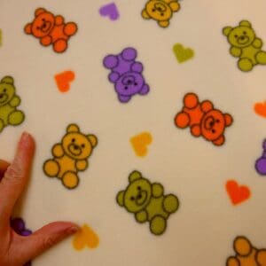 Polar Fleece Fabric Gummy Bears Cream