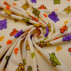 Polar Fleece Fabric Gummy Bears Cream