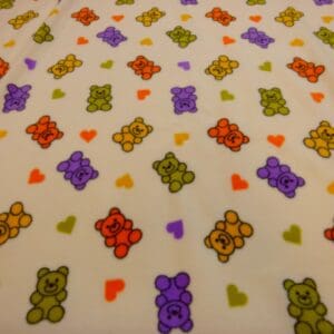 Polar Fleece Fabric Gummy Bears Cream