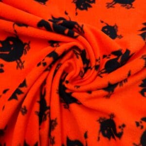Polar Fleece Fabric Dragons Orange