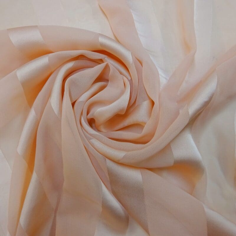 Georgette Fabric Satin Stripe Oyster Pink