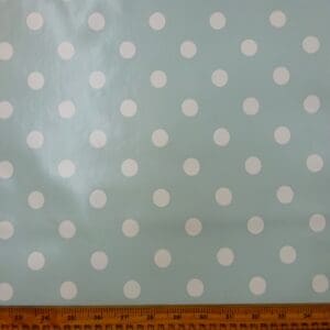 PVC Tabling Fabric Polka Dots Duck Egg Blue