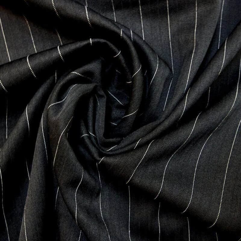 Suiting Fabric Wide Stripe Jazz Black White