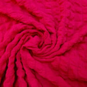 Jersey Fabric 3D Seersucker Polyester Cerise