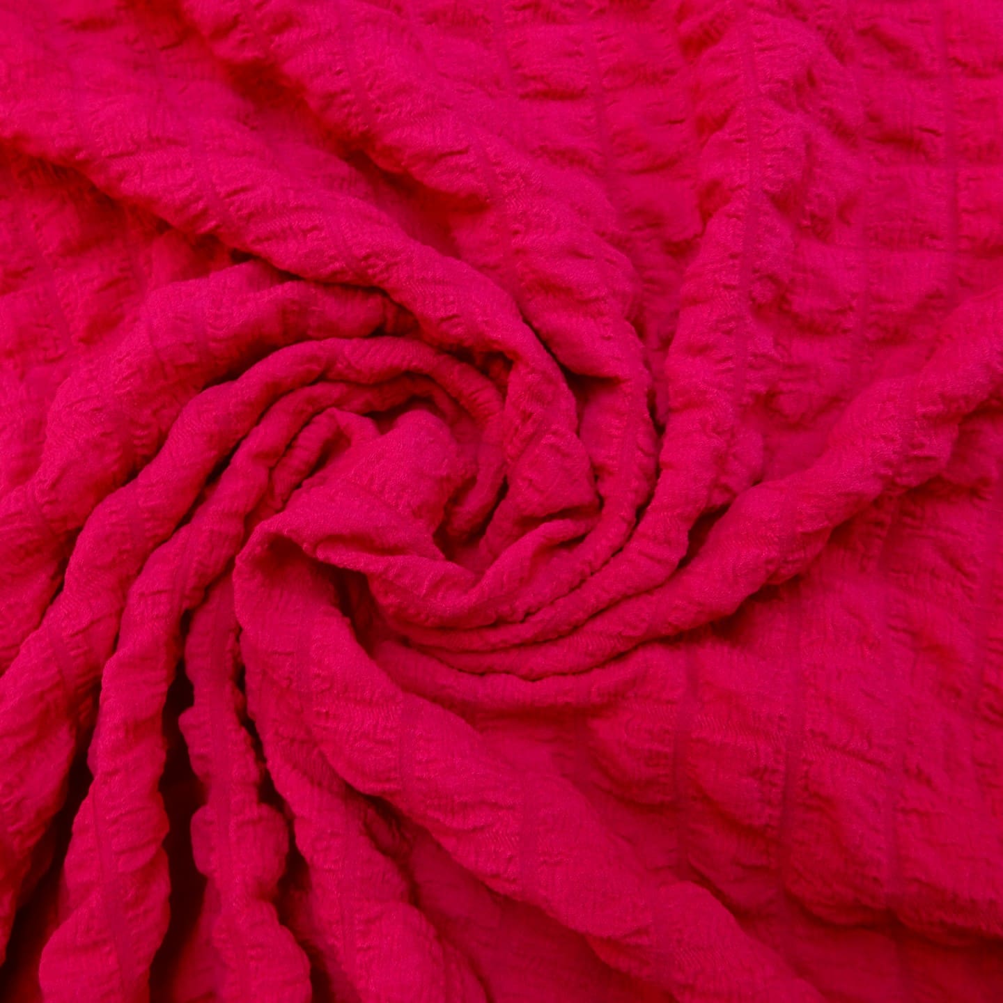 Jersey Fabric 3D Seersucker Polyester Cerise