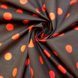 Polyester Cotton Fabric Shilling Spot Black/Red