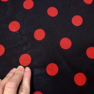 Polyester Cotton Fabric Shilling Spot Black/Red