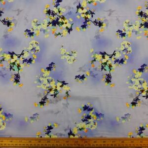Viscose Fabric Floral Lily Of The Valley Mauve
