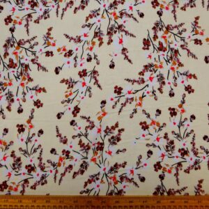 Viscose Fabric Floral Bark Friday Cream