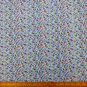 Viscose Fabric Floral Tee Wee Blue Green