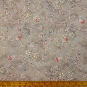 Polycotton Fabric Broderie Anglais Printed Alpine Mushroom