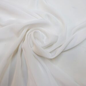 Polyester Fabric Crepe De Chine White