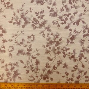 Curtain Fabric Beaumont Floral Dusky Violet Cream
