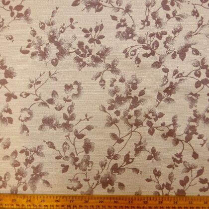 Curtain Fabric Beaumont Floral Dusky Violet Cream