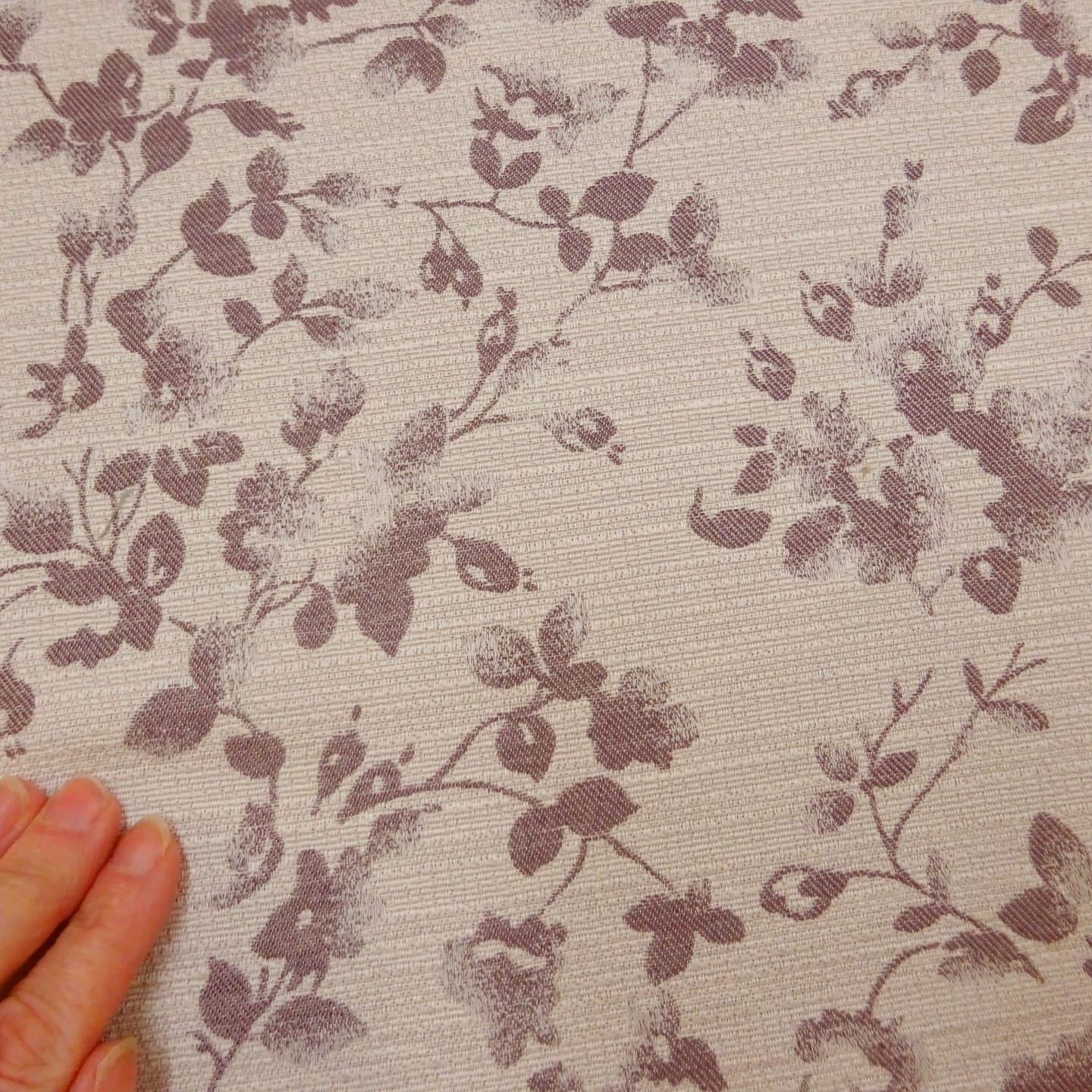Curtain Fabric Beaumont Floral Dusky Violet Cream
