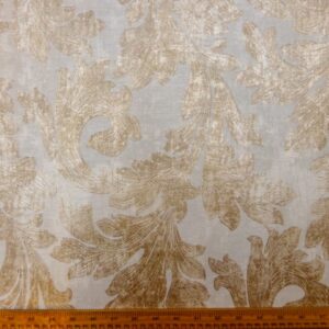 Curtain Fabric Fleur Paris Shiny Mocha Ivory
