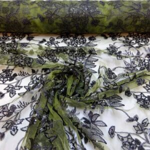Sequinned Net Fabric Burlesque Hottie Sugar Snap Pea Green