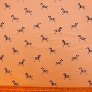 T-Shirting Fabric Jersey Zebras Peachy