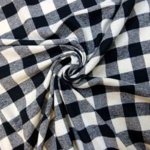 Tartan Fabric Brushed Cotton Flannel Lumber Jack Check Black
