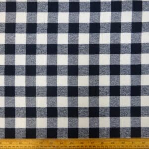 Tartan Fabric Brushed Cotton Flannel Lumber Jack Check Black