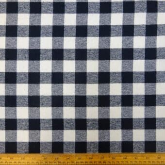 Tartan Fabric Brushed Cotton Flannel Lumber Jack Check Black
