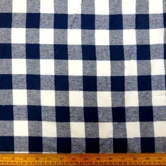 Tartan Fabric Brushed Cotton Flannel Lumber Jack Check Navy