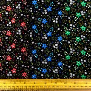 Corduroy Fabric Skinny Rib Floral Edelweiss