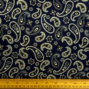Corduroy Fabric Skinny Rib Popping Paisley Navy