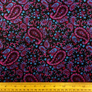 Corduroy Fabric Skinny Rib Paisley Passion Cerise