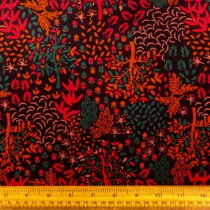 Corduroy Fabric Skinny Rib Wild Fire Forest Navy Rust