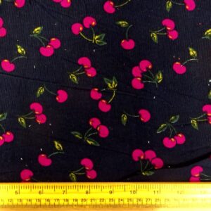 Corduroy Fabric Skinny Rib Cherry Bomb Navy Cerise