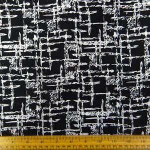 Corduroy Fabric Skinny Rib Geometric Joe Black White
