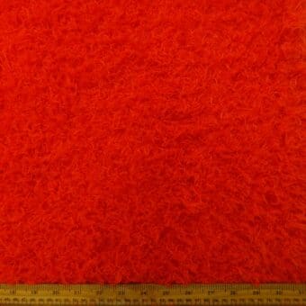 Faux Fur Fabric Scruffy Style Flame Red