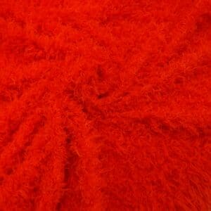 Faux Fur Fabric Scruffy Style Flame Red