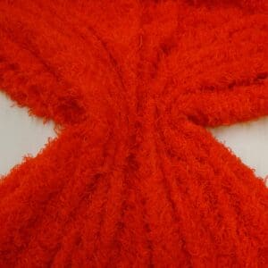 Faux Fur Fabric Scruffy Style Flame Red