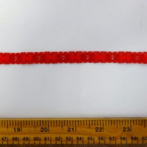 Flat Lace Trimming Australia 1cm Wide Red