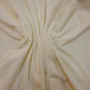 Jersey Fabric 3D Quilted Diamonds Ivory